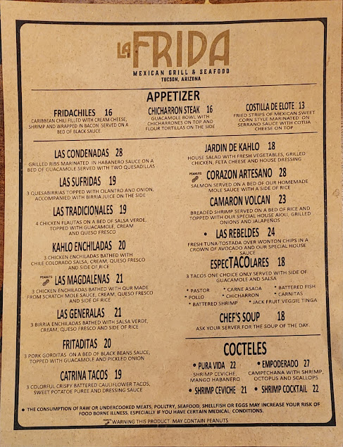 La Frida Mexican Grill & Seafood Restaurant Menu