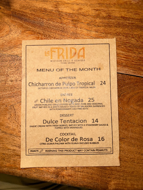 La Frida Mexican Grill & Seafood Restaurant Menu